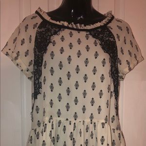 Black and white blouse